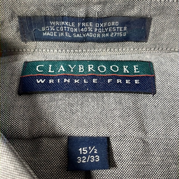 NWT Claybrooke Oxford shirt 15.5 - Picture 3 of 6